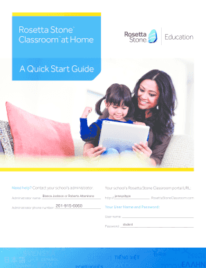 Rosetta Stone Classroom Quick Start Guide