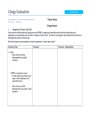 Clergy Evaluation Form
