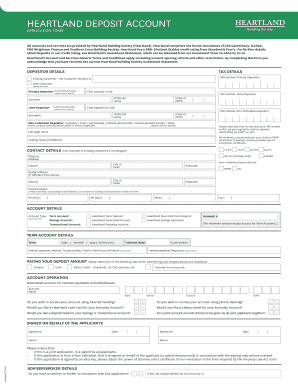 Heartland Deposit Account Application Form