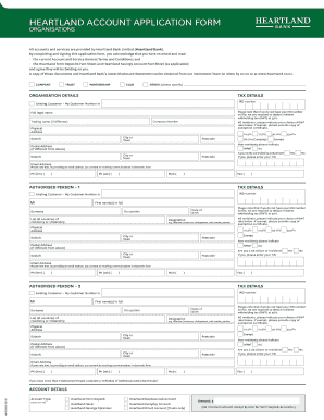 Heartland Bank Account Application Form