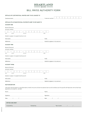 Bill Payee Authority Form