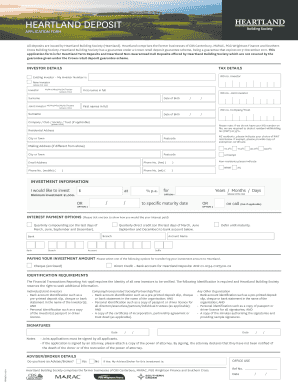 Heartland Deposit Application Form