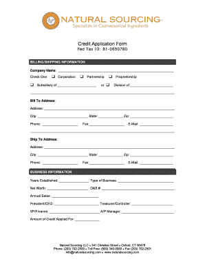 Credit Application Form