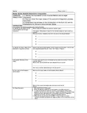 EU Economic Integration Study Guide