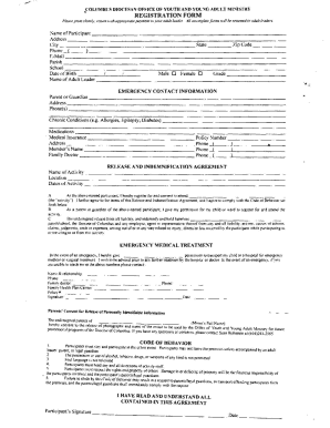 Youth Activity Registration Form