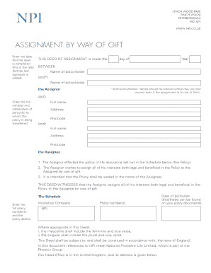 Assignment by Way of Gift Deed