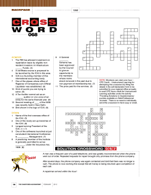 ICAI Crossword Puzzle