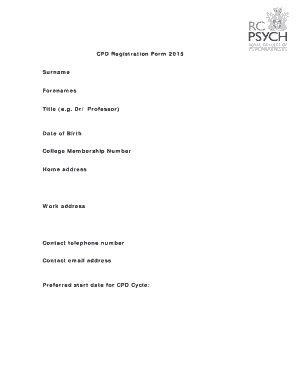 CPD Registration Form