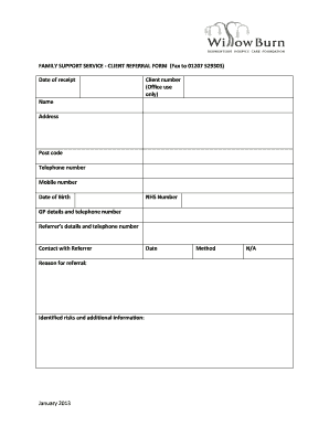 Family Support Service Client Referral Form