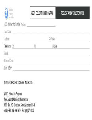 ASG Education Program Request Form