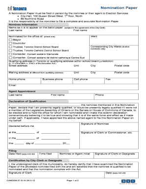 Toronto Nomination Paper