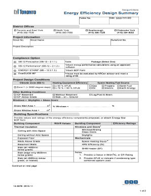Energy Efficiency Design Summary Form