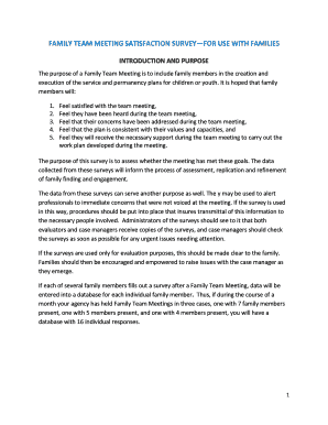 Family Team Meeting Satisfaction Survey