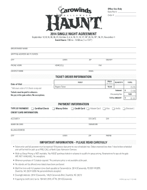 2014 Single Night Agreement