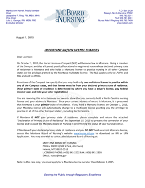 Nurse Licensure Compact Compliance Statement