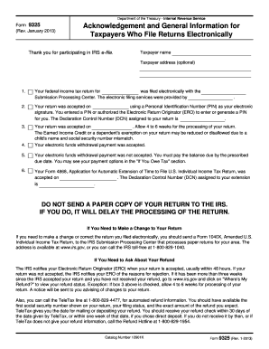 IRS Form 9325 Acknowledgement