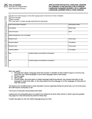 Application for Native Language Lessons