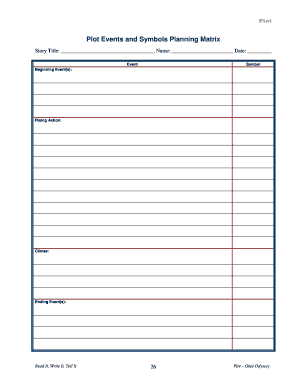 Plot Events and Symbols Planning Matrix