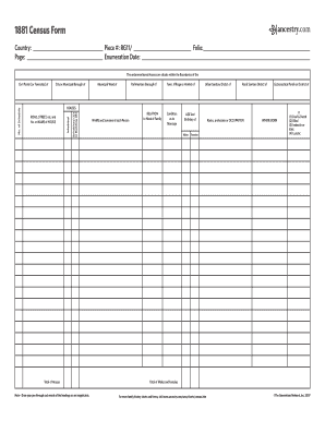 1881 Census Form