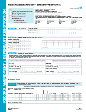 Member Record Amendment Form