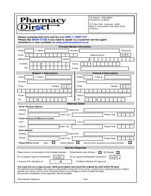 Pharmacy Direct Medication Order Form