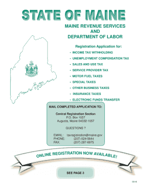 Maine Tax Registration Application