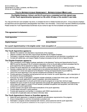 Youth Apprenticeship Agreement