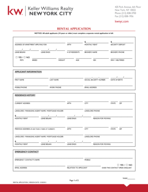 Rental Application Form