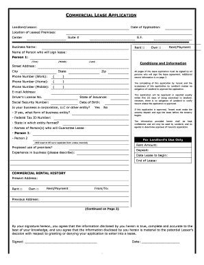 Commercial Lease Application