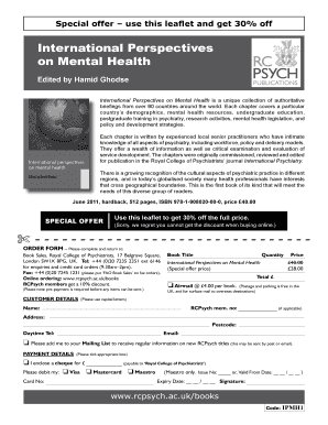 International Perspectives on Mental Health Book Order Form