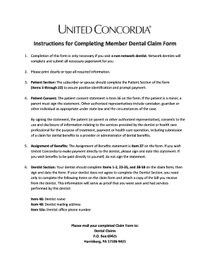 Member Dental Claim Form