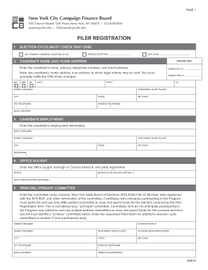 New York City Filer Registration Form