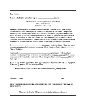 Field Trip Permission Form