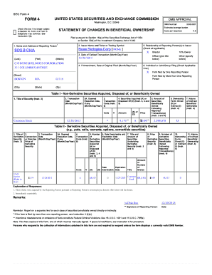 SEC Form 4 Statement of Changes in Beneficial Ownership