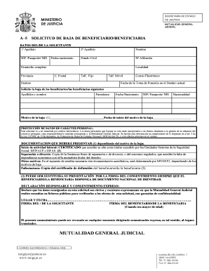 Solicitud de Baja de Beneficiario/Beneficiaria