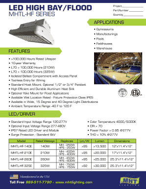 LED High Bay Flood Light Order Form