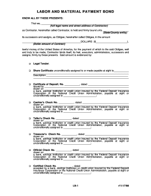Labor and Material Payment Bond