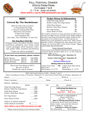 State Farm Fall Festival Dinner Registration