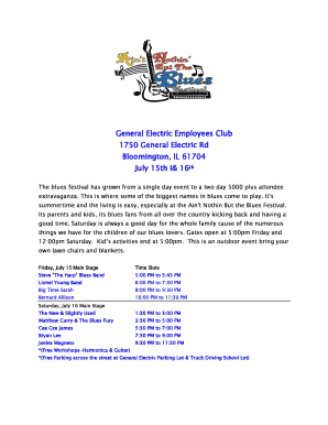 Ain't Nothin But the Blues Festival Registration Form
