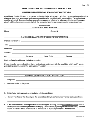 Accommodation Request Medical Form
