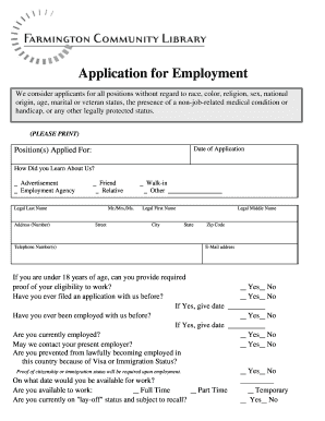 Employment Application Form
