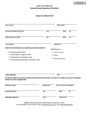 Florida Request for Ballot by Mail