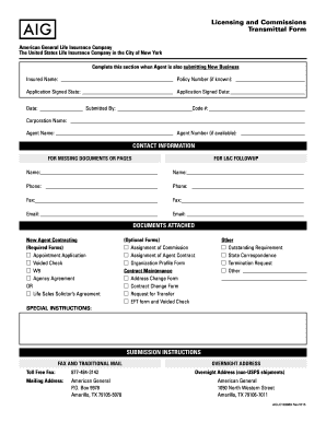 American General Life Insurance Agent Appointment Application