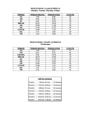 School Schedule Template