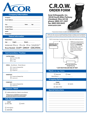 CROW Order Form