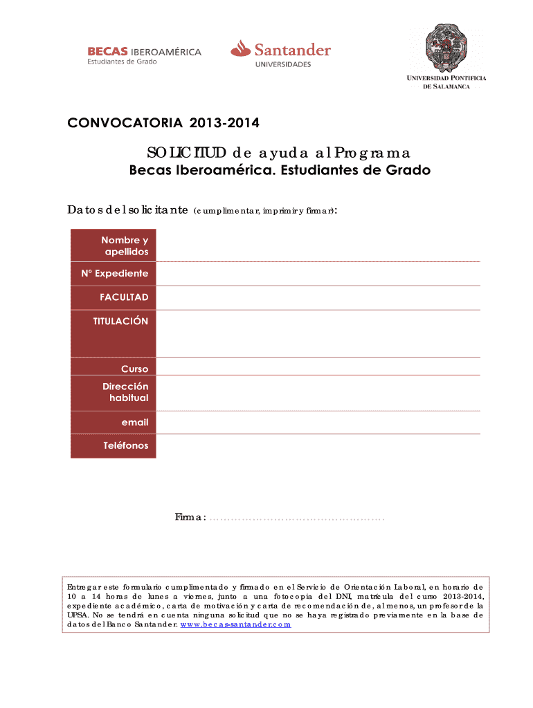 SOLICITUD de ayuda al Programa Vista previa en la página 1