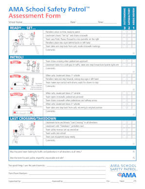 School Safety Patrol Assessment Form
