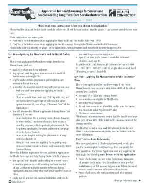 Massachusetts Senior Health Coverage Application