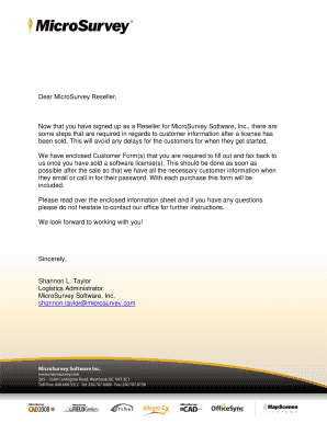 MicroSurvey Customer Information Form