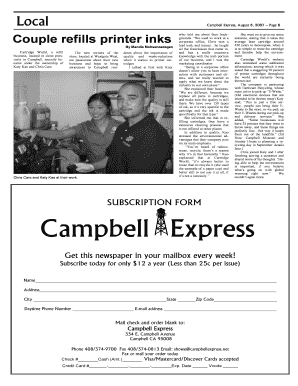 Campbell Express Subscription Form